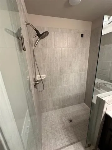 a bathroom with a shower