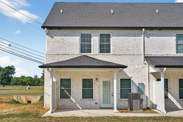 a front view of residential houses