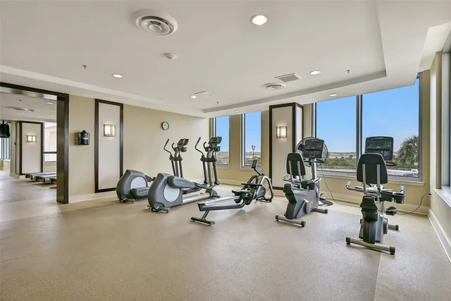 a room with chairs and tables