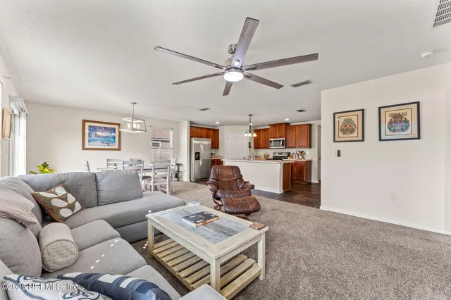 a living room with furniture