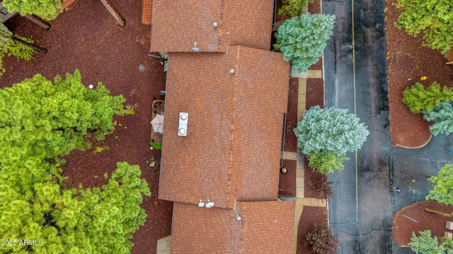 a view of a garden with an outdoor space