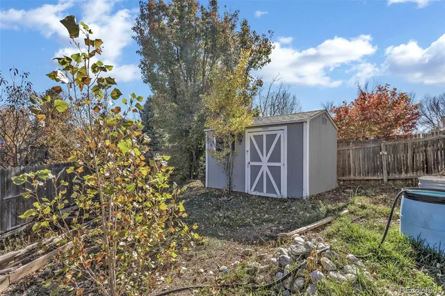 a view of a backyard with large tree