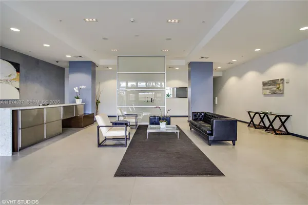 a living room with furniture
