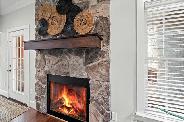 a room with fireplace