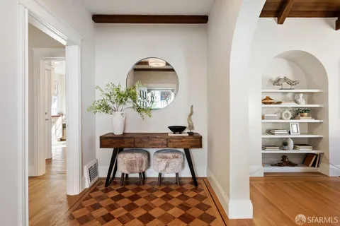 a living room with furniture