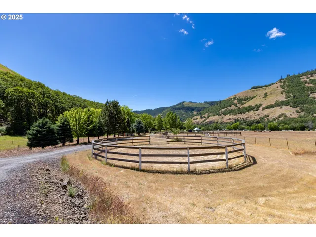 a view of a road with a mountain view