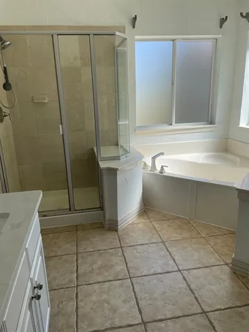 a bathroom with a shower and a sink