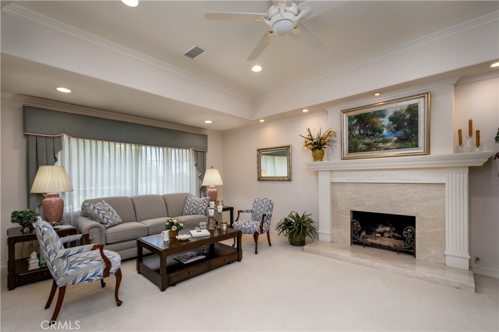 3001 Valera Fullerton, CA 92835 - Photo 6 of 25 a living room with furniture and a fireplace