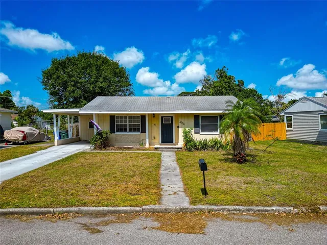 a view of a house with a patio