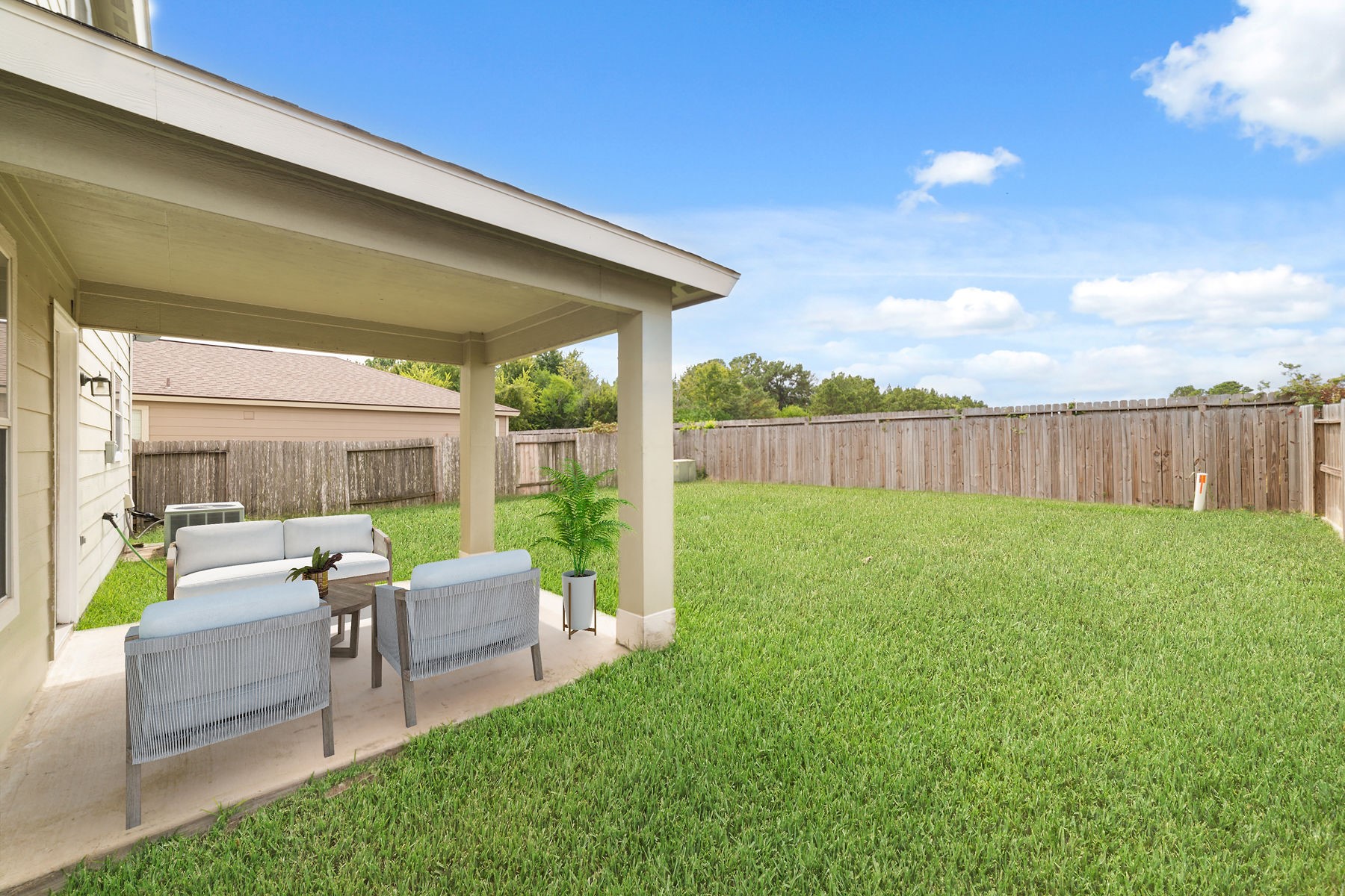 21311 Shadow River Lane Spring, TX 77379 - Photo 5 of 38 Virtually Staged covered patio in the backyard. No rear neighbors