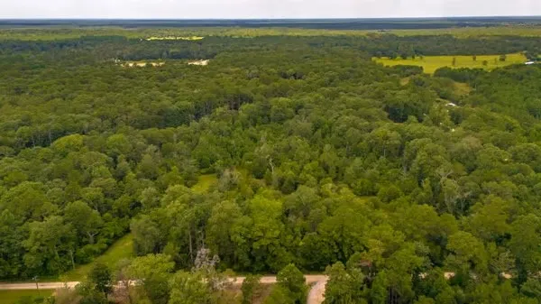 a view of a field with an ocean view