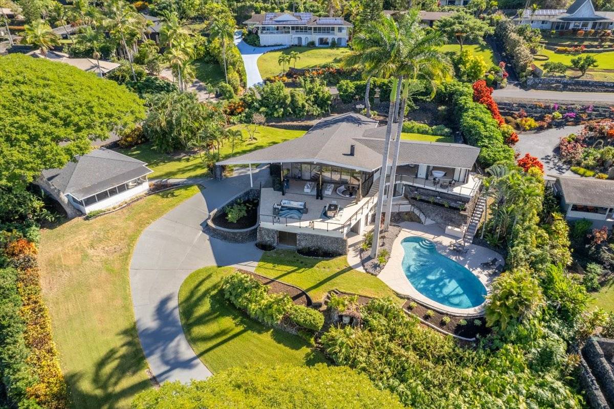 77-404 Pelenike Drive Kailua-Kona, HI 96740 - Photo 26 of 27 an aerial view of a house with swimming pool and outdoor seating