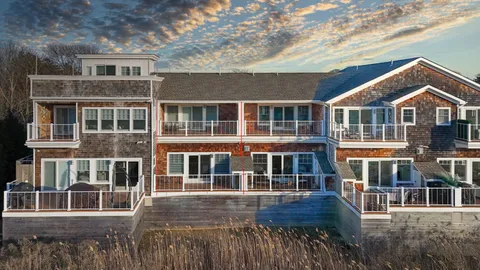 a front view of a house with windows