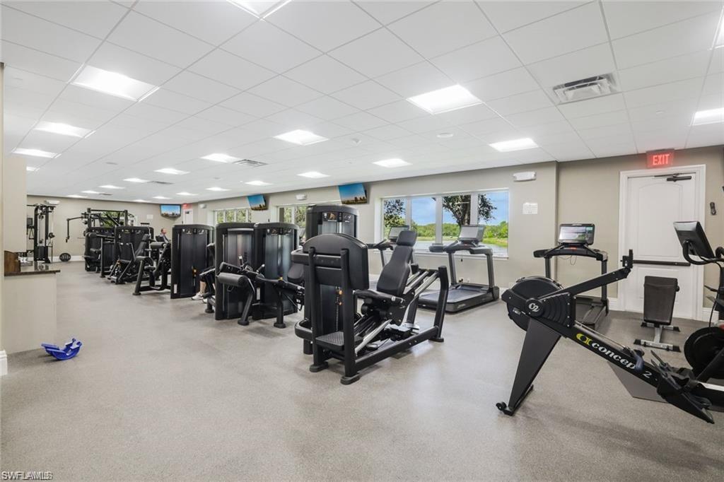12014 Covent Garden Court, Unit 202 Naples, FL 34120 - Photo 39 of 50 Workout area featuring a drop ceiling