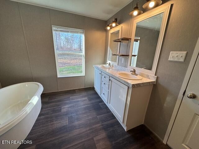 313 Salem Road McMinnville, TN 37110 - Photo 24 of 52 a spacious bathroom with a double vanity sink a mirror and a bathtub