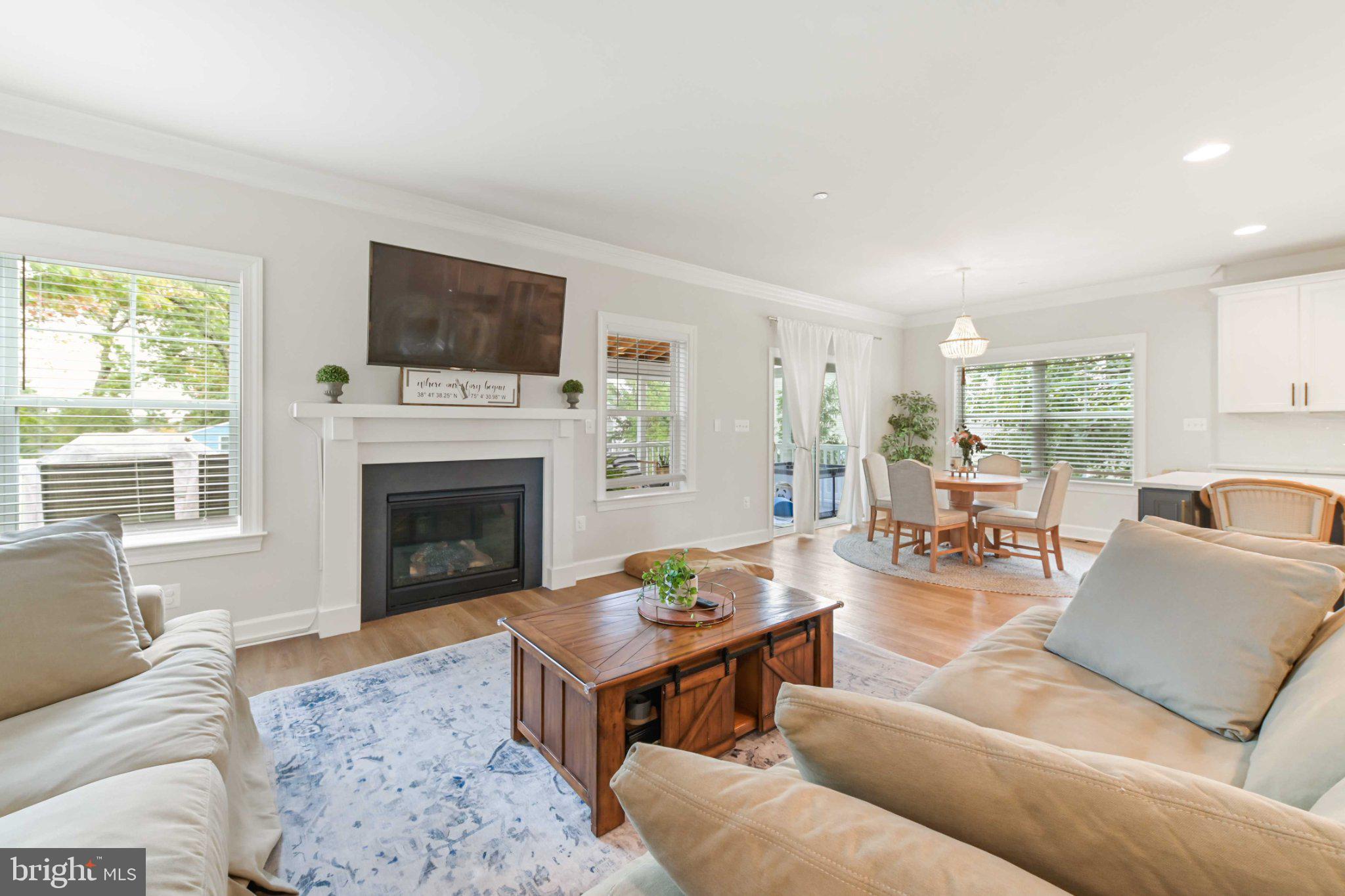 6310 Winters Lane Hanover, MD 21076 - Photo 23 of 76 a living room with furniture a flat screen tv and a fireplace