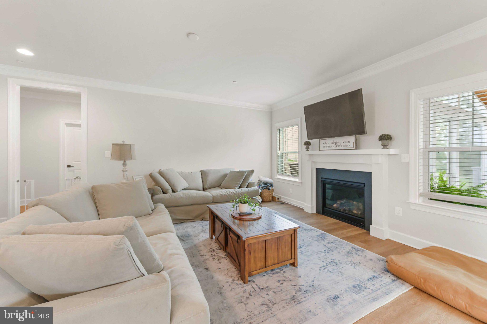 6310 Winters Lane Hanover, MD 21076 - Photo 26 of 76 a living room with furniture a flat screen tv and a fireplace