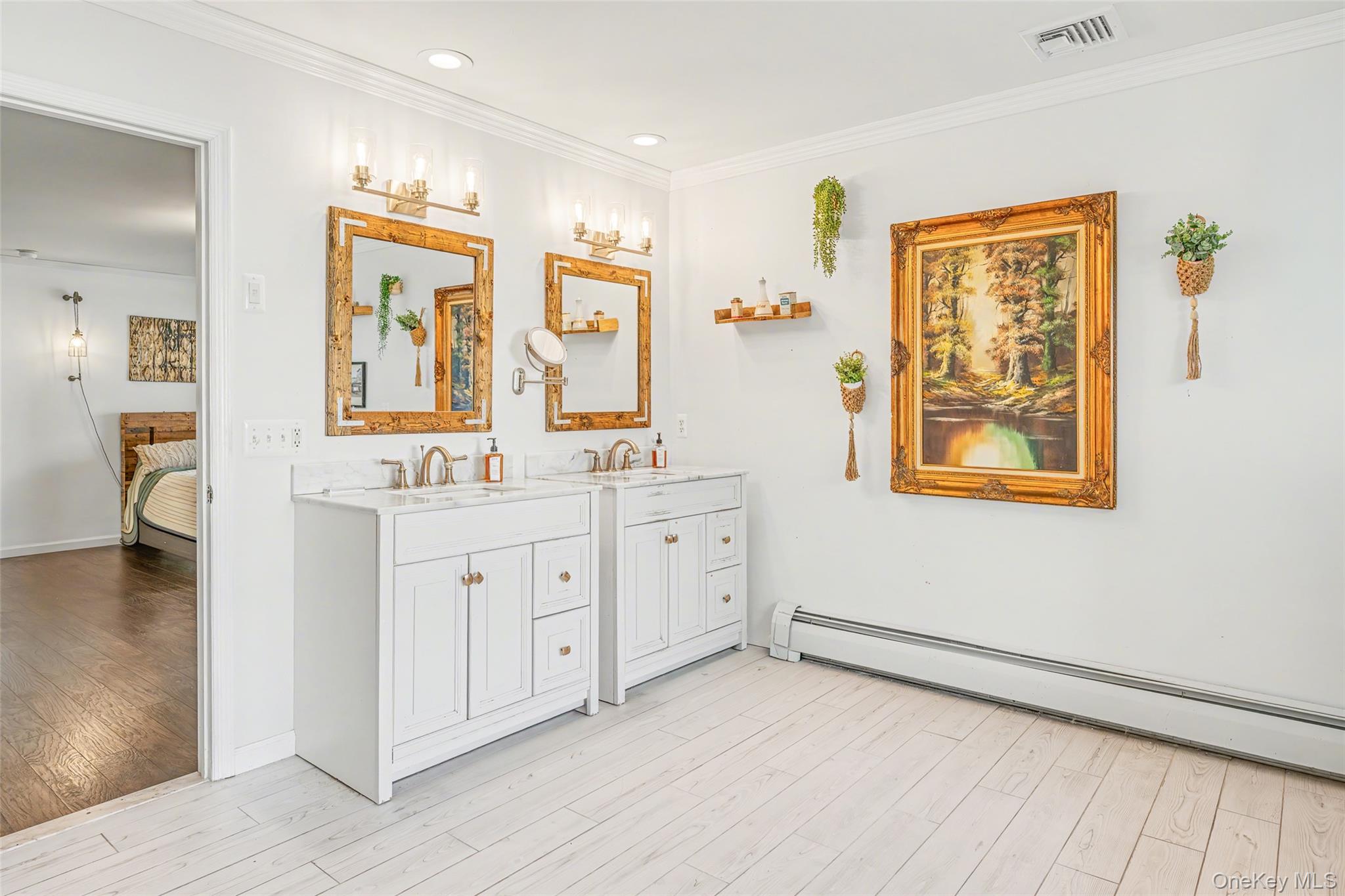 67 Liberty Corners Road Pine Island, NY 10969 - Photo 26 of 42 a spacious bathroom with a double vanity sink and a mirror