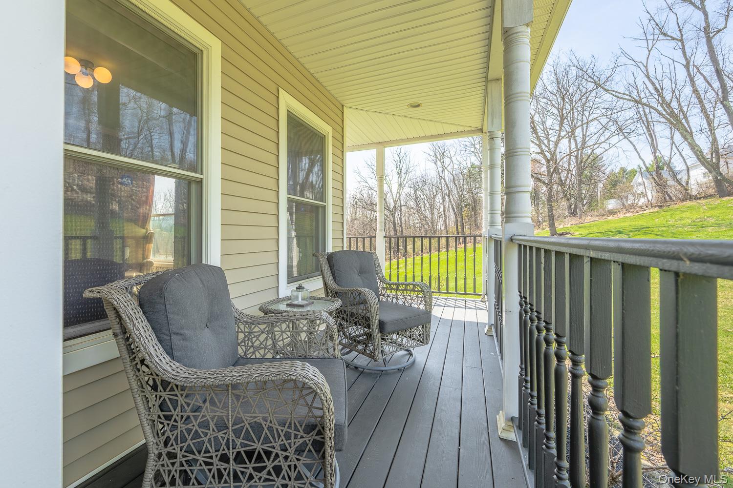 67 Liberty Corners Road Pine Island, NY 10969 - Photo 4 of 42 a view of balcony with two chairs and a potted plant