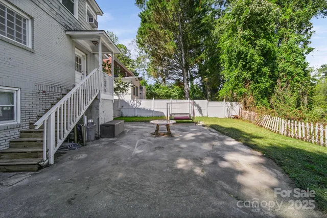 a view of a park with slide