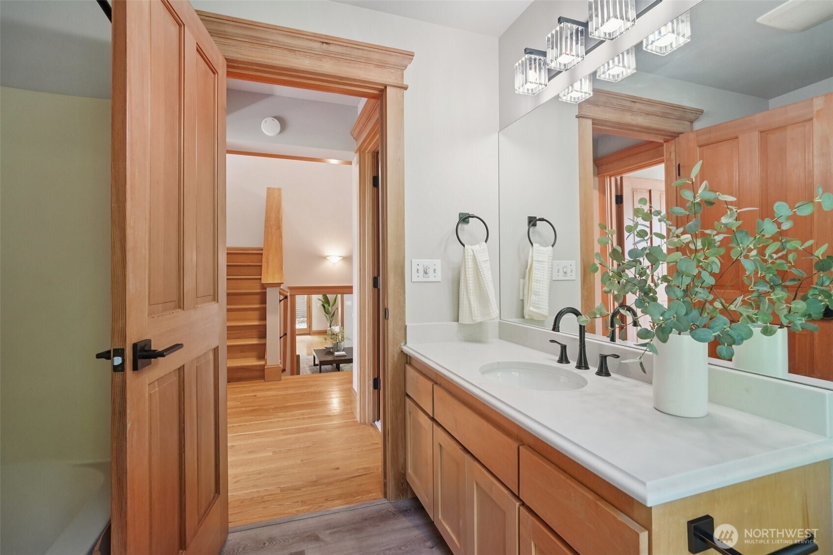 23623 20th Avenue West Bothell, WA 98021 - Photo 22 of 40 a view of a bathroom with a sink and mirror