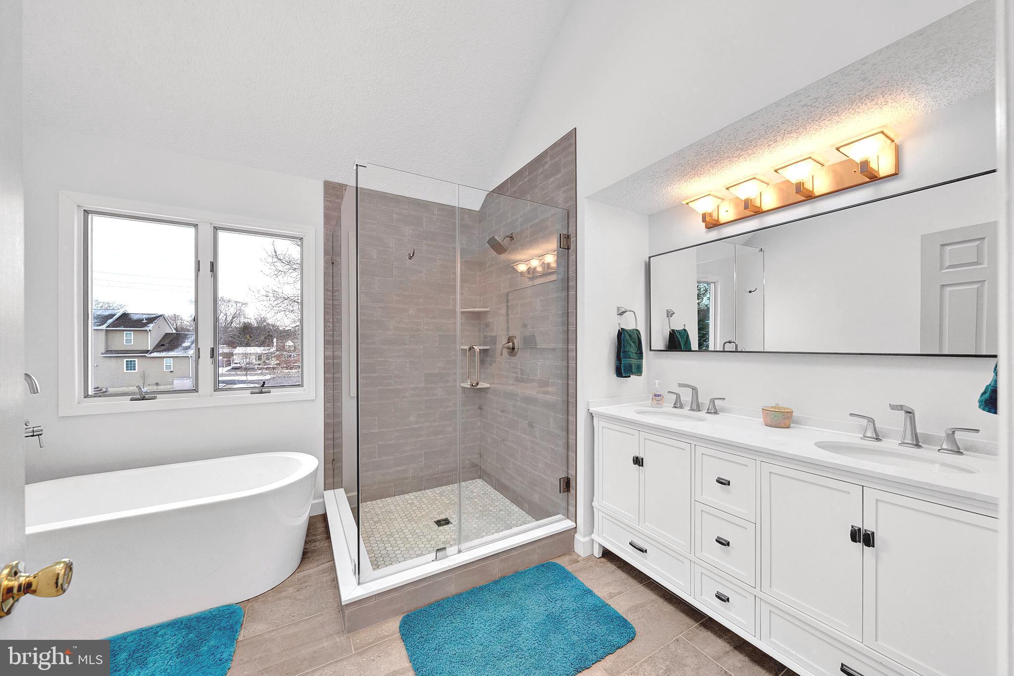 115 Robin Drive Hamilton, NJ 08619 - Photo 31 of 56 Primary remodeled bathroom with skylight