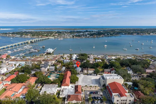 an aerial view of a city