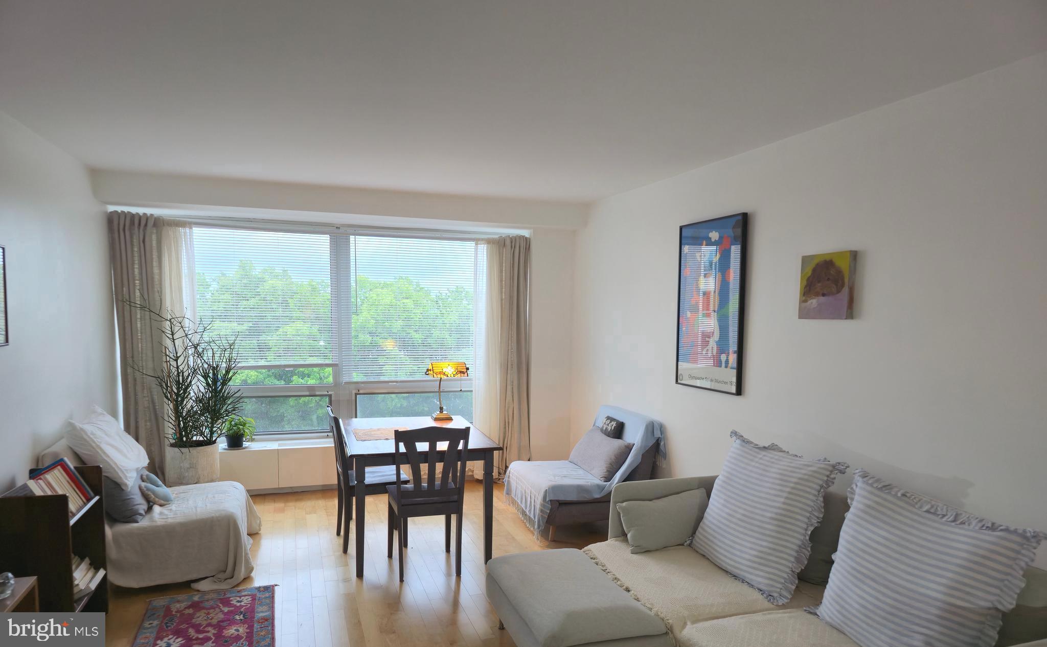 1425 4th Street Southwest, Unit A609 Washington, DC 20024 - Photo 2 of 12 a living room with furniture and a large window