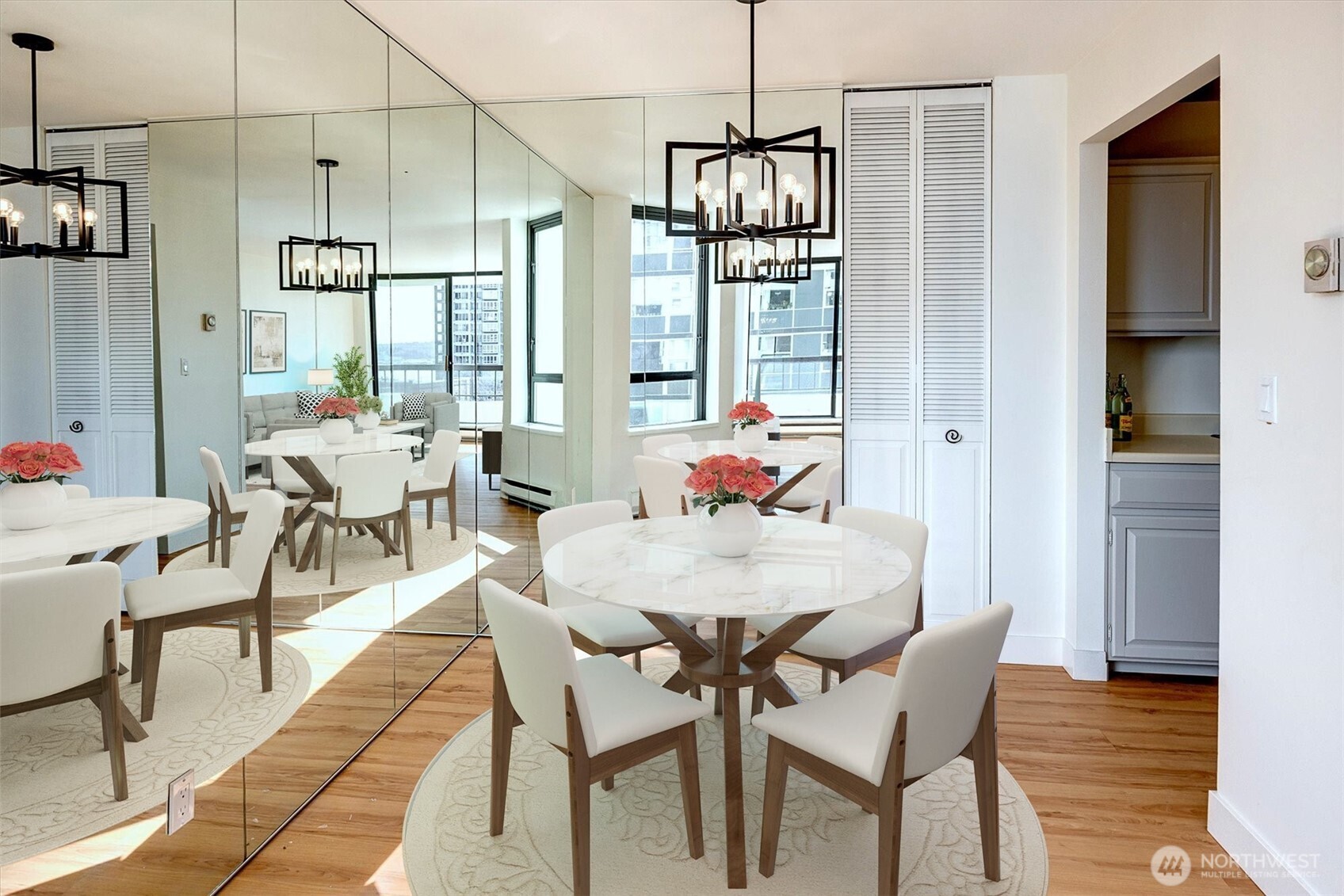 2201 3rd Avenue, Unit 803 Seattle, WA 98121 - Photo 7 of 26 a view of a dining room with furniture window and outside view