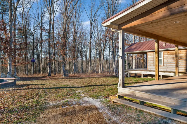 a view of a yard with a trees