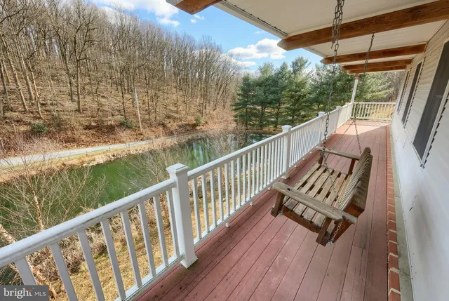 a view of a lake with mountain in the back