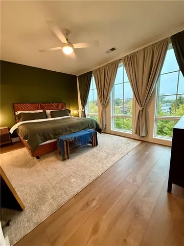 a room with car parked