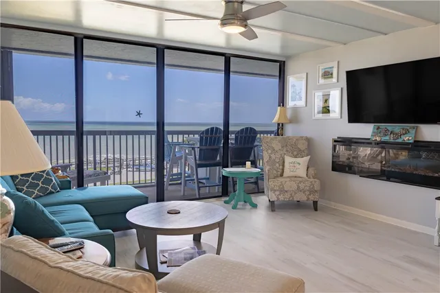 a living room with furniture