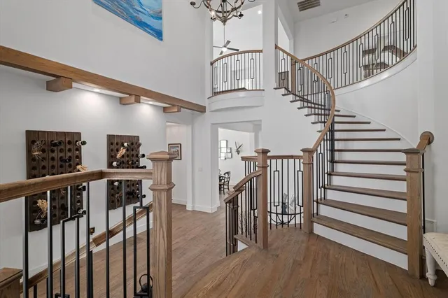 a view of entryway with wooden floor