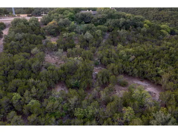 a view of a field with trees in background