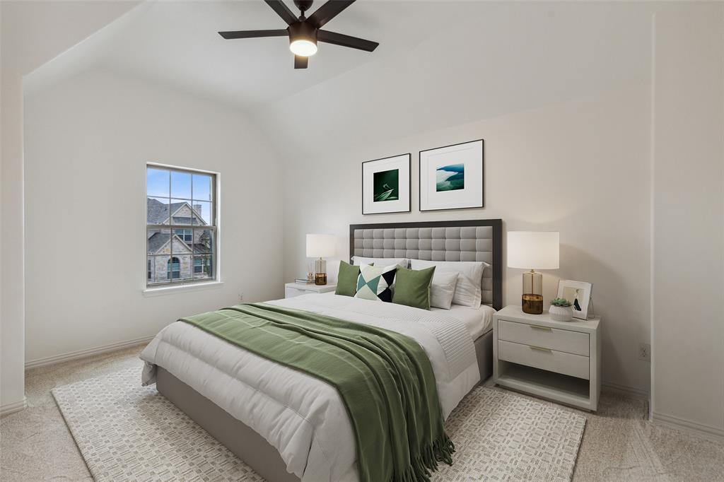 3737 Nottingham The Colony, TX 75056 - Photo 29 of 34 a bedroom with a bed and a painting on the wall