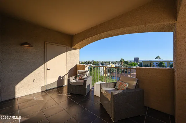 a view of a couches in the roof deck