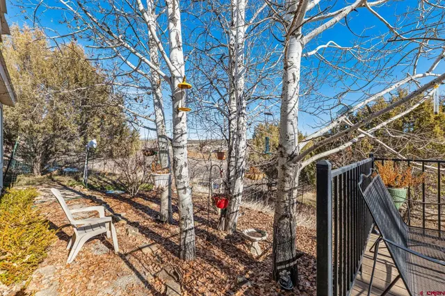 a view of a backyard of the house