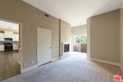 a view of a big room with closet and windows