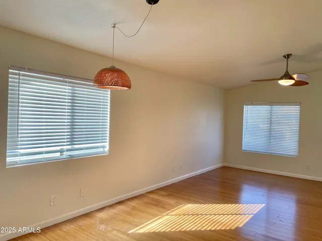 a view of a livingroom with a window