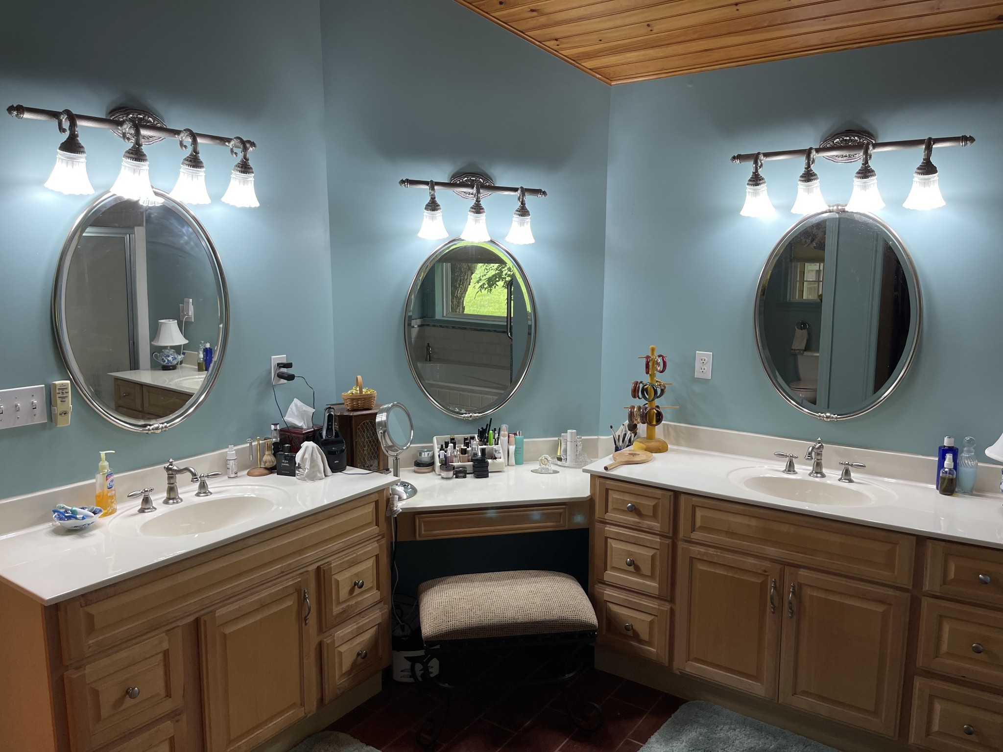 2058 Bodenham Road Pulaski, TN 38478 - Photo 15 of 38 a bathroom with a double vanity sink and a mirror