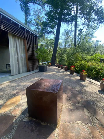 a car parked in front of a house