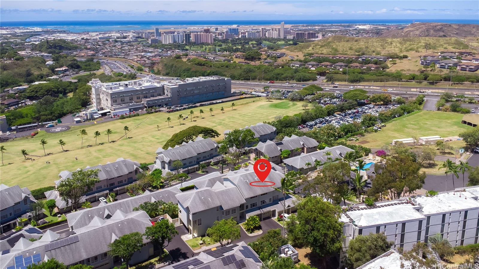 1305E Moanalualani Place, Unit 25C Honolulu, HI 96819 - Photo 20 of 21 an aerial view of residential houses and lake view