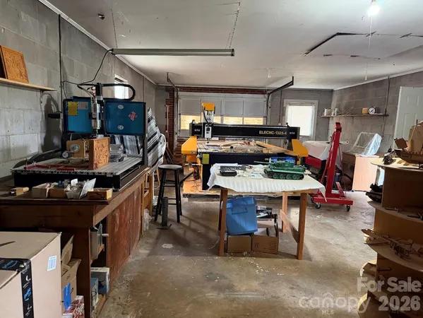 a table and chairs in a room