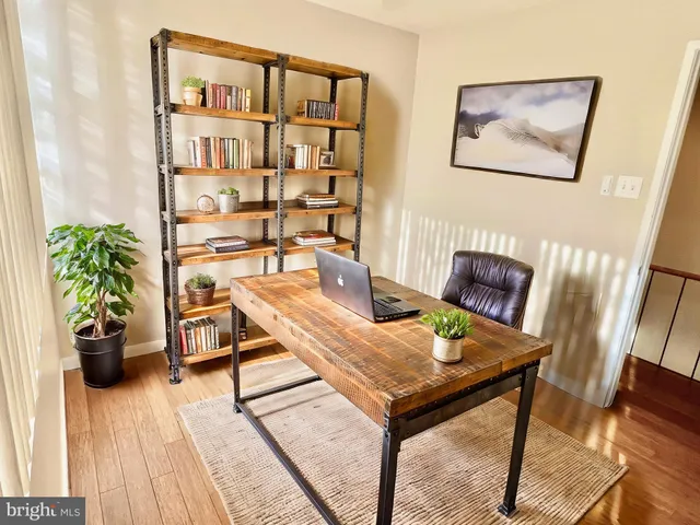 a view of wooden staircase