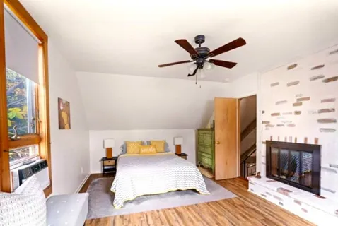 a view of building from the stairs