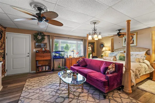 a living room with furniture