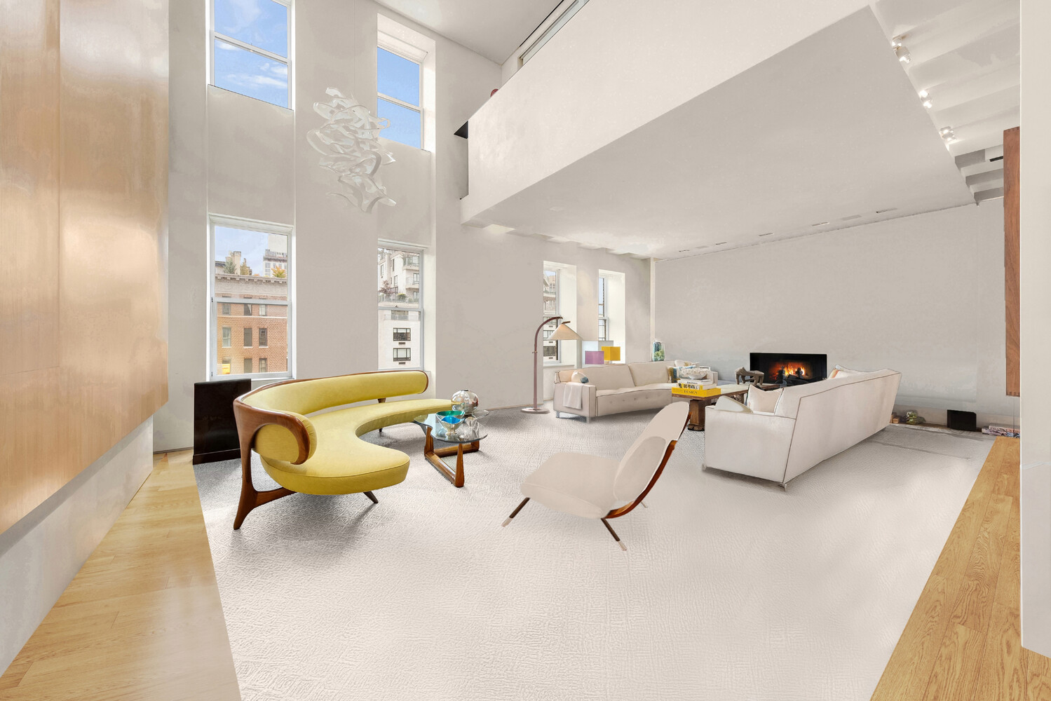 a living room with furniture and a couch