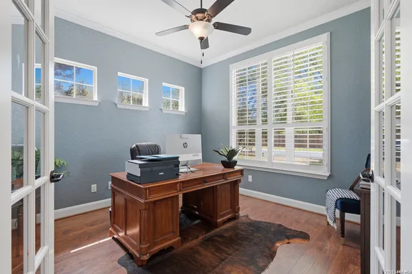 a room with furniture and windows
