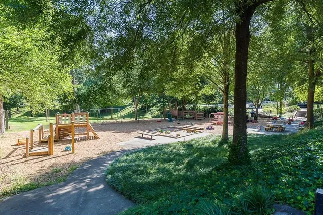 a view of backyard with a table and chairs